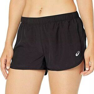NWT ASICS Flutter Hem Black Lined Running Short XL